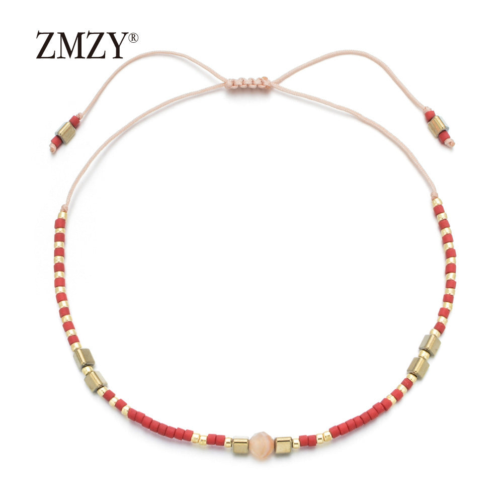 Wholesale Glass Bead Boho Bracelet,  Women' s Adjustable Sliding Beaded Jewelry,  Handmade Fashion Accessory