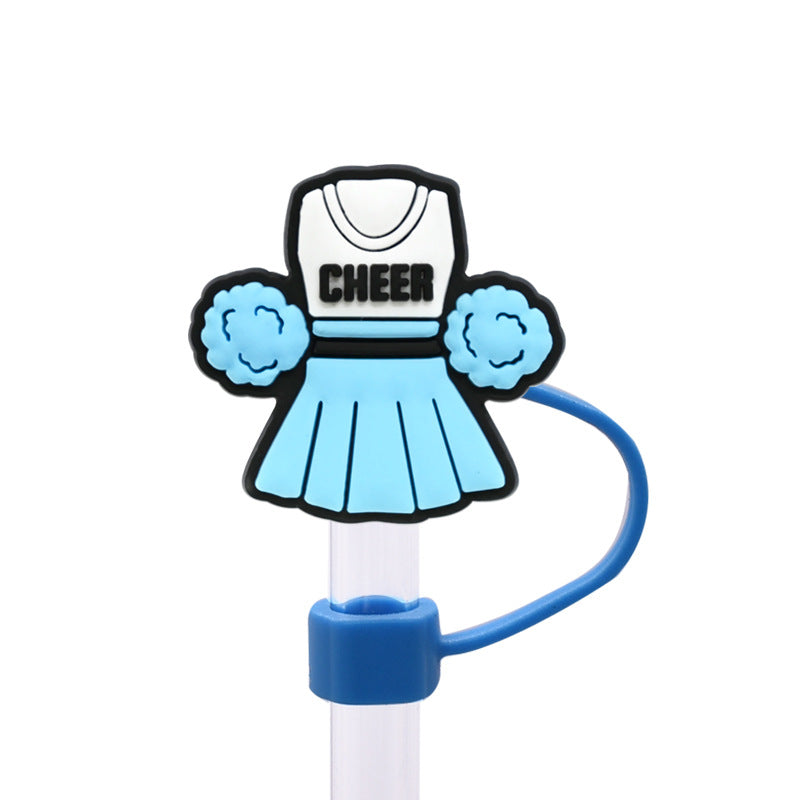 Wholesale Random 100pcs Cheerleading Series 8/10mm PVC Soft Straw Tube Cap