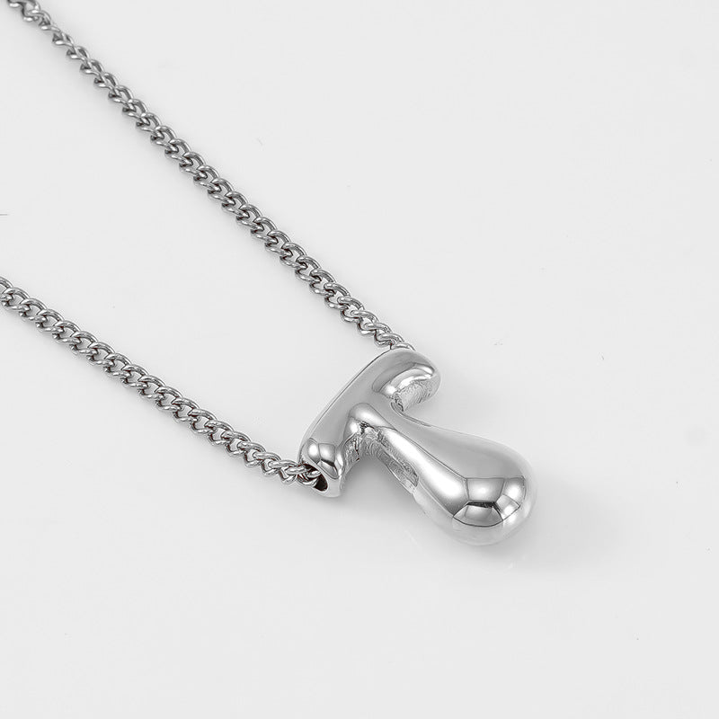 Wholesale Titanium Steel  balloon bubble letter pendant female necklace