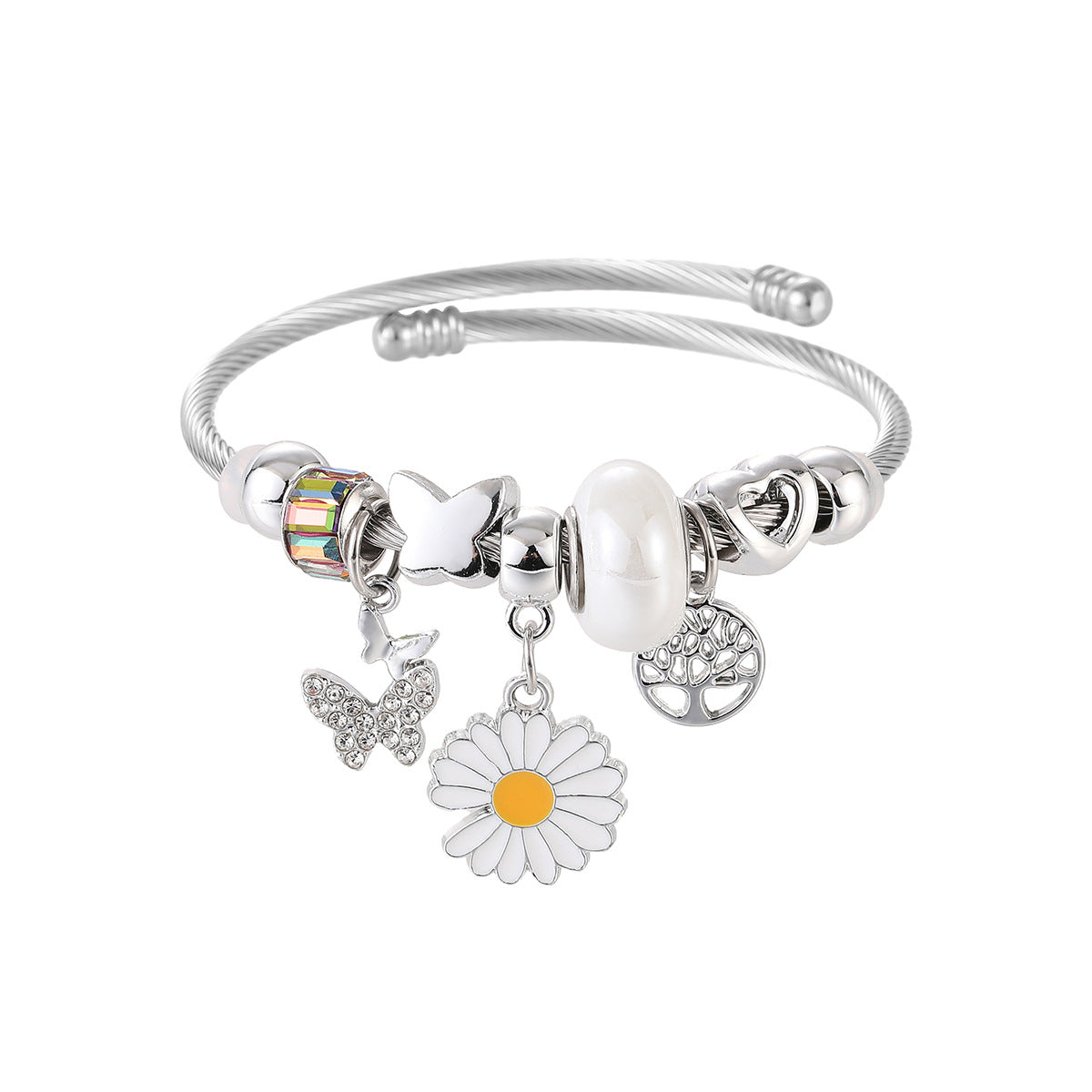 Wholesale Colorful Beaded Sunflower Daisy Bracelet ACC-BT-jiax001