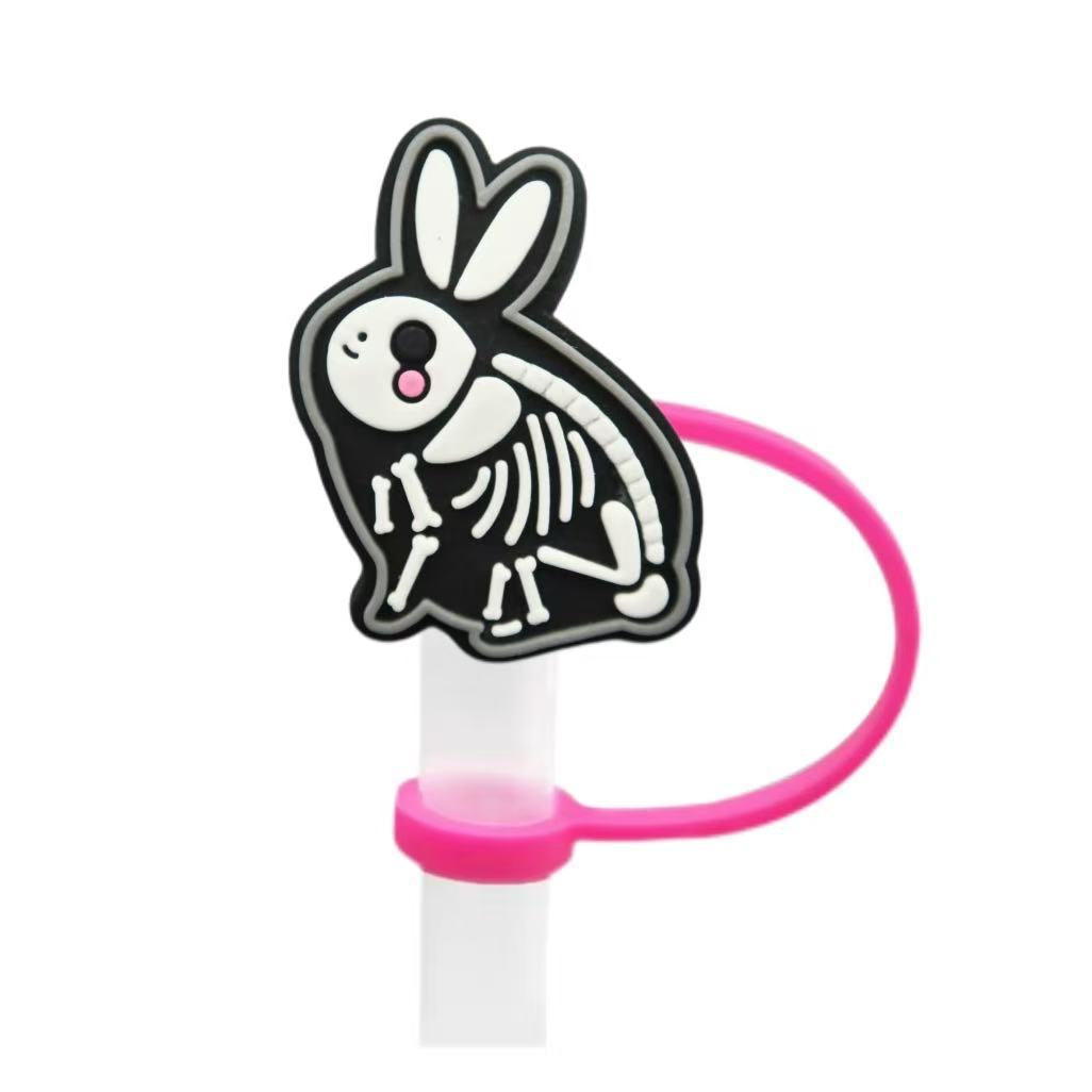 Wholesale 10pcs  themed animal skull shapes Straw Cover Straw Tube Cap