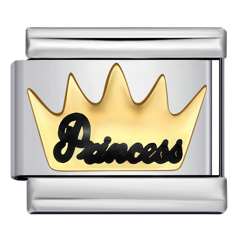 Wholesale Italian Module Bracelet Titanium Steel Welding Oil Dropping DIY Charms