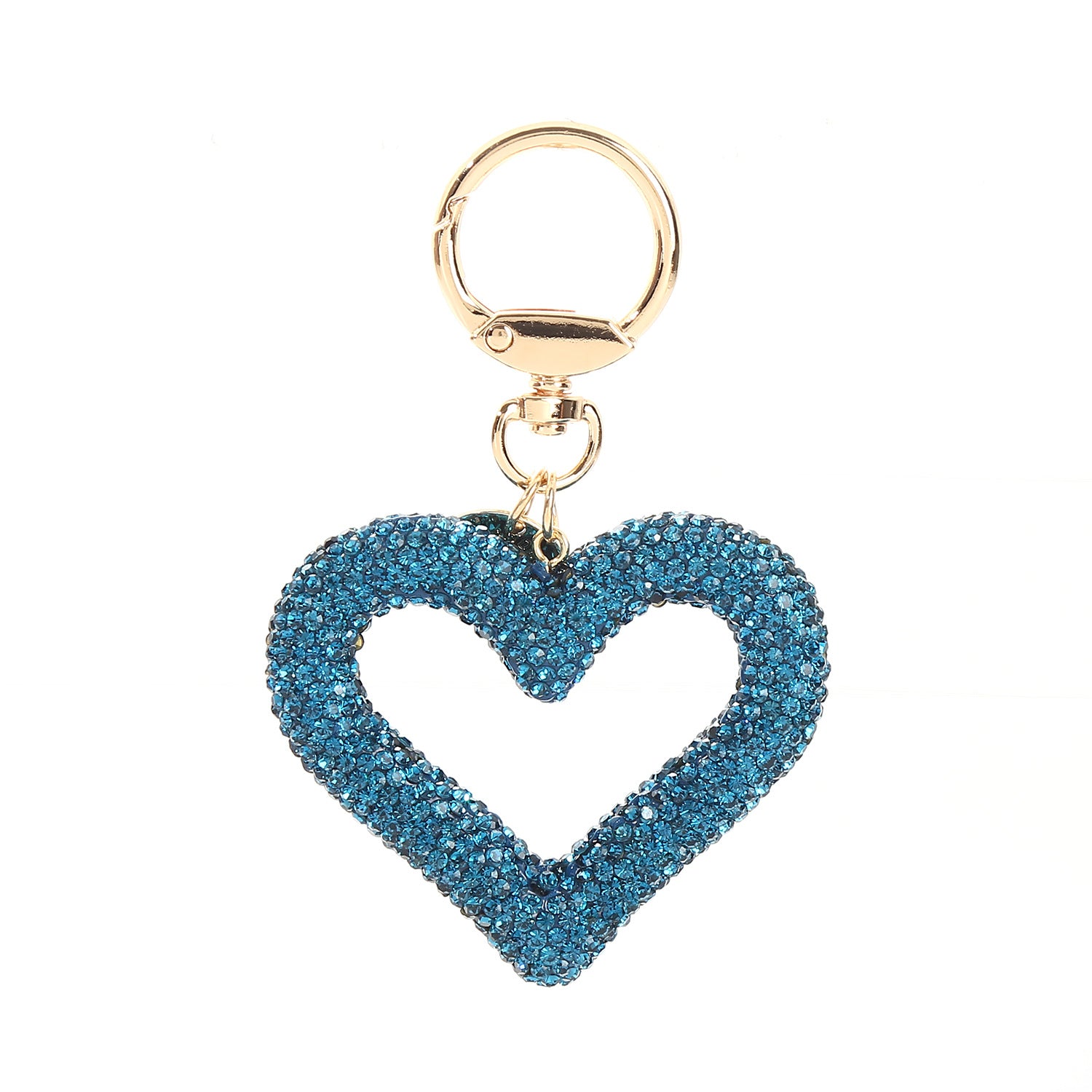 Wholesale Hollow Full Diamond Heart Rhinestone Keychain