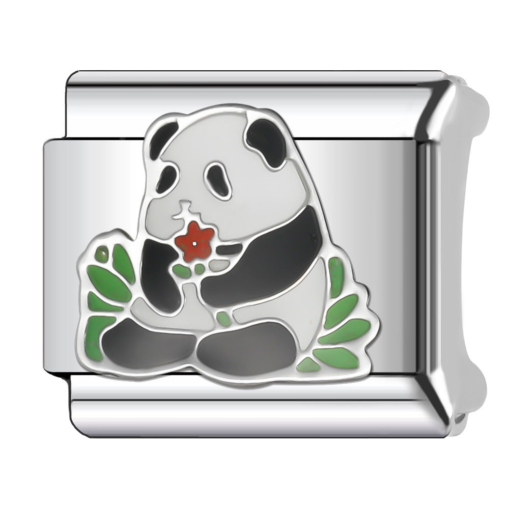 Wholesale Italian Charm Bracelet 9mm DIY Splicing Cute Cartoon Animal Stainless Steel Composable Bracelet