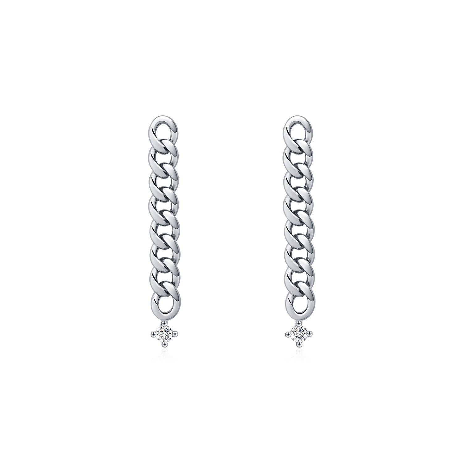 Wholesale D color Mosan diamond s925 silver chain single diamond earrings