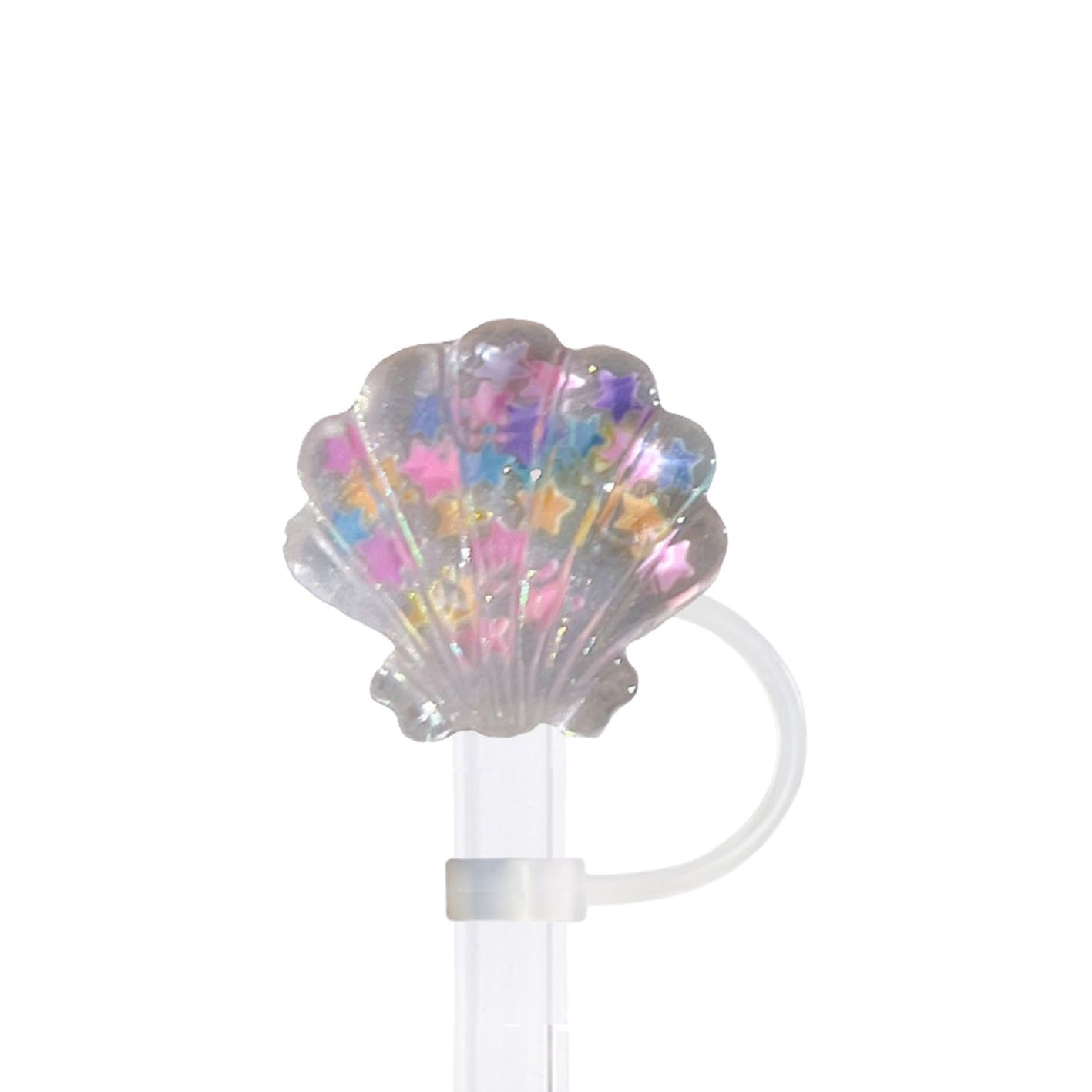 Wholesale Random 100pcs Shell resin 10mm Straw Cover Straw Tube Cap