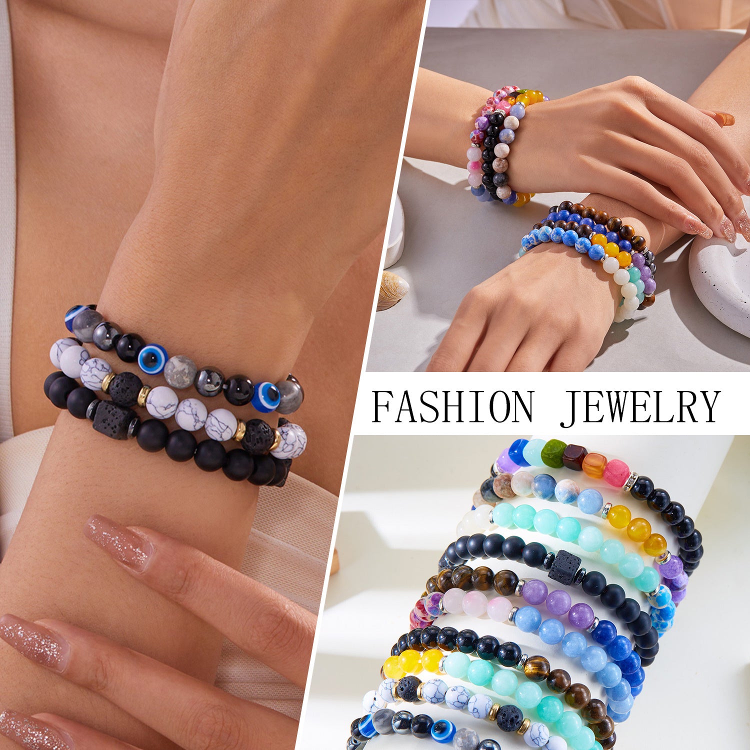 Wholesale Natural Stone Beaded Bracelet  Twelve Constellation  Paper Card Bracelet