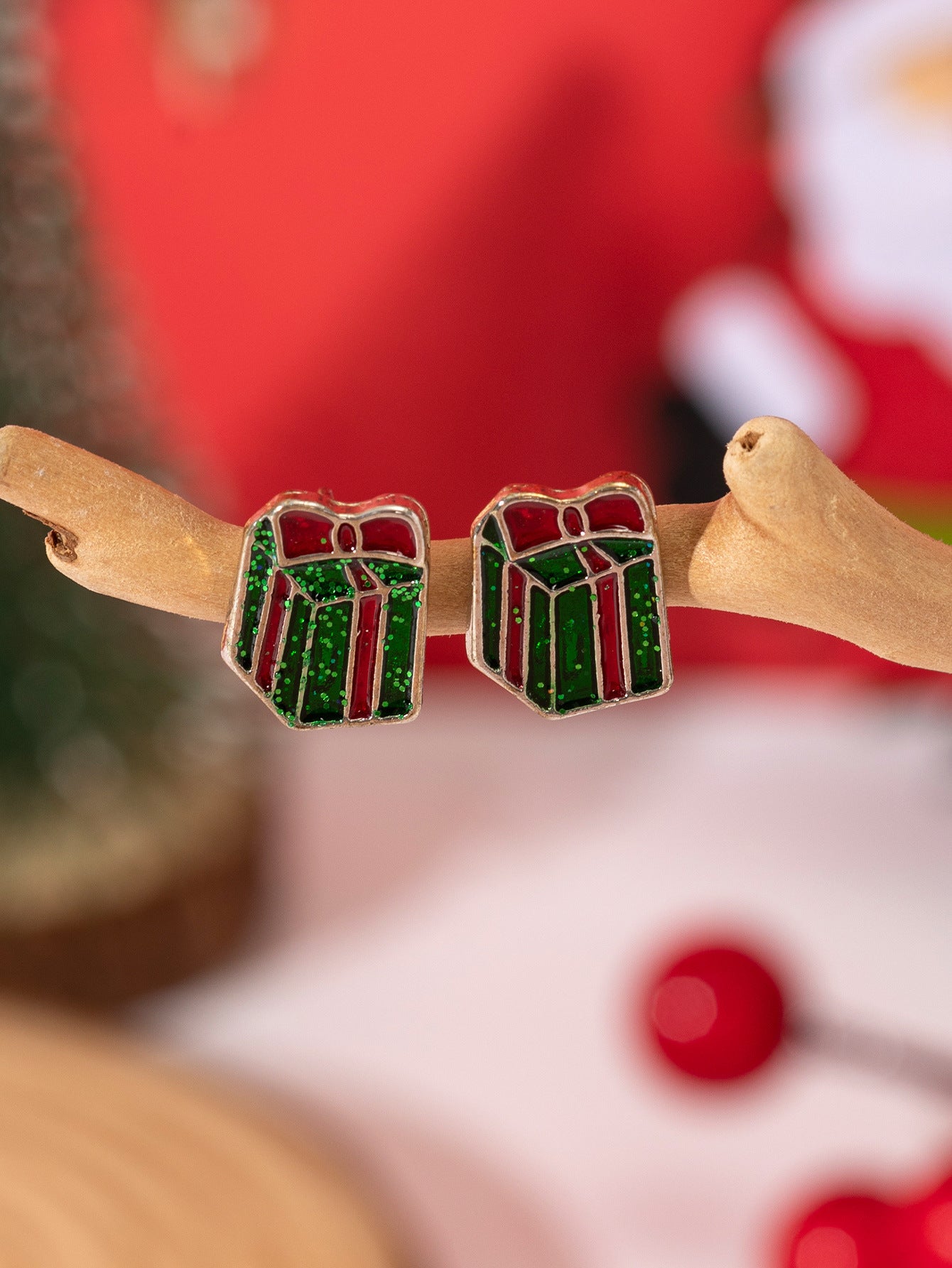 Wholesale Christmas Alloy Oil Drop Earrings ACC-ES-Xunru001