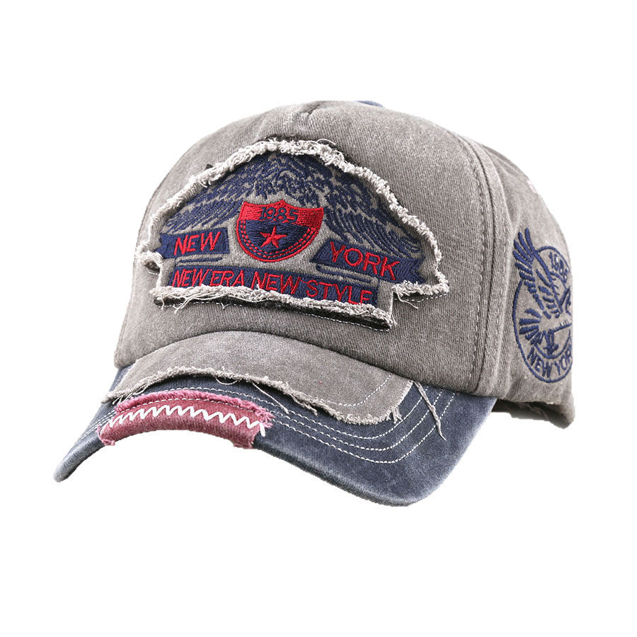 Wholesale Cotton Embroidery Baseball Cap Black New York Letter Patchwork Stylish Everyday Gift
