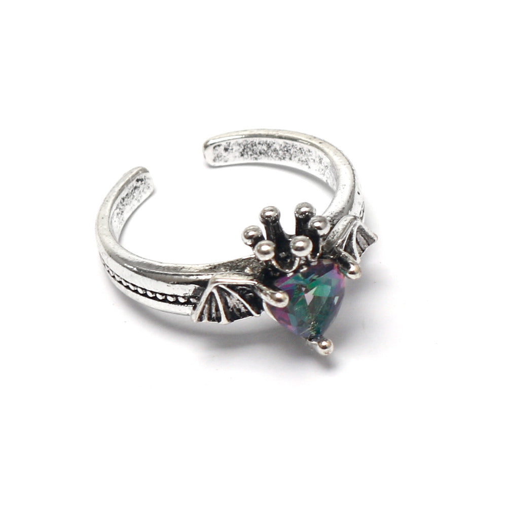 Wholesale Lava Heart Ring Angel Wings Love Cross Dark Gothic Open Rings ACC-RS-HX002