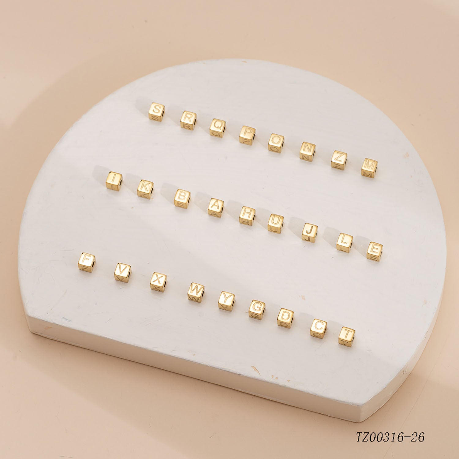 Wholesale 26 English Alphabet Accessories Geometric Stainless Steel Gold Sugar Jewelry Accessories
