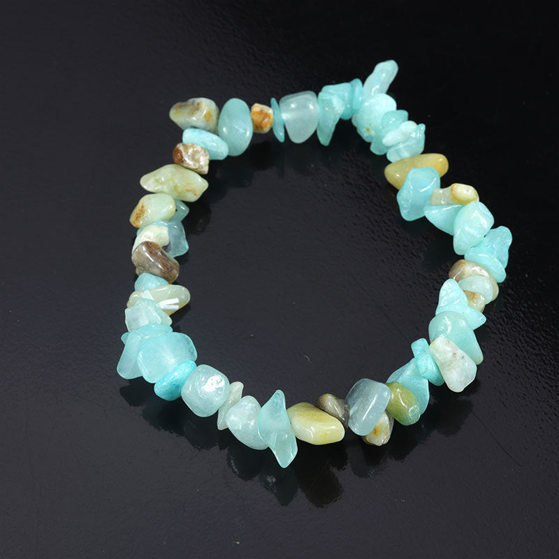 Wholesale Natural colorful gravel hand-woven elastic boho bracelet