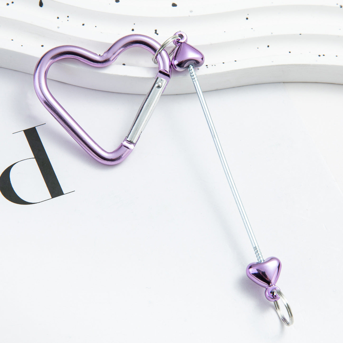 Wholesale DIY Love Beaded Mountaineering Buckle Metal Hook Keychains