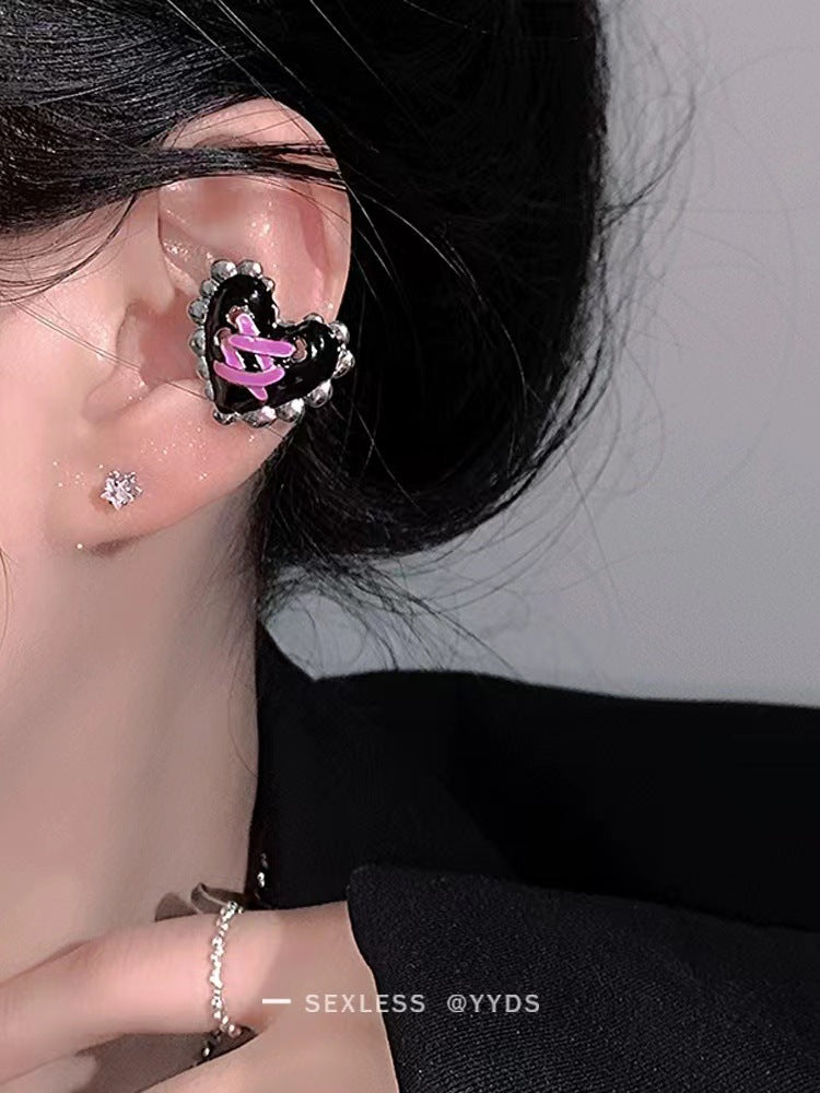 Wholesale alloy heart shaped ear clips earrings