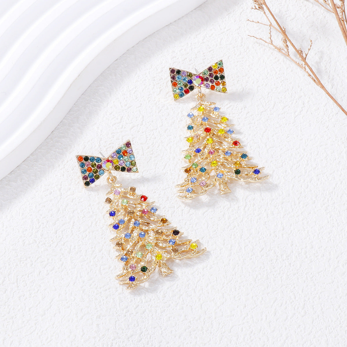 Wholesale Christmas Cartoon Christmas Tree Tassel Earrings ACC-ES-JuJia004