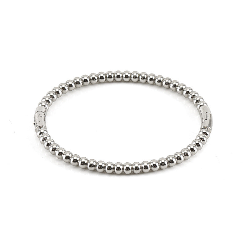 Wholesale Round Stainless Steel Bracelet Titanium Steel Beaded Hand Jewelry ACC-BT-Zhongy005