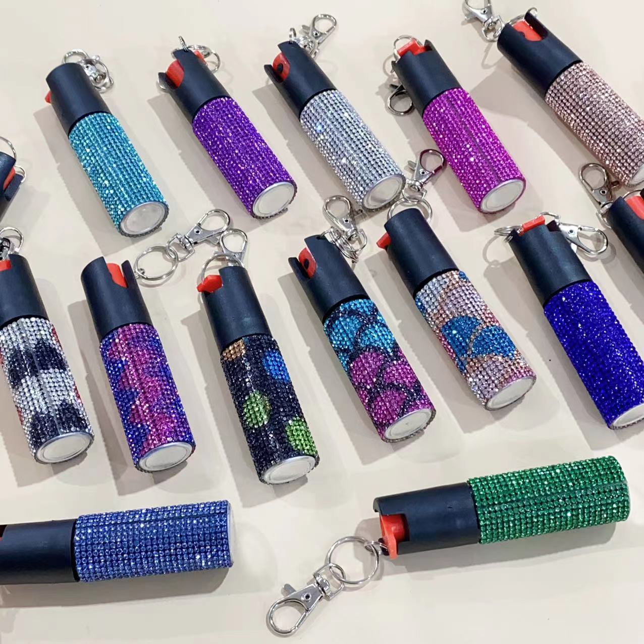 Wholesale colorful leopard print rhinestone plastic keychain ACCVIP-KC-ZhiYa007