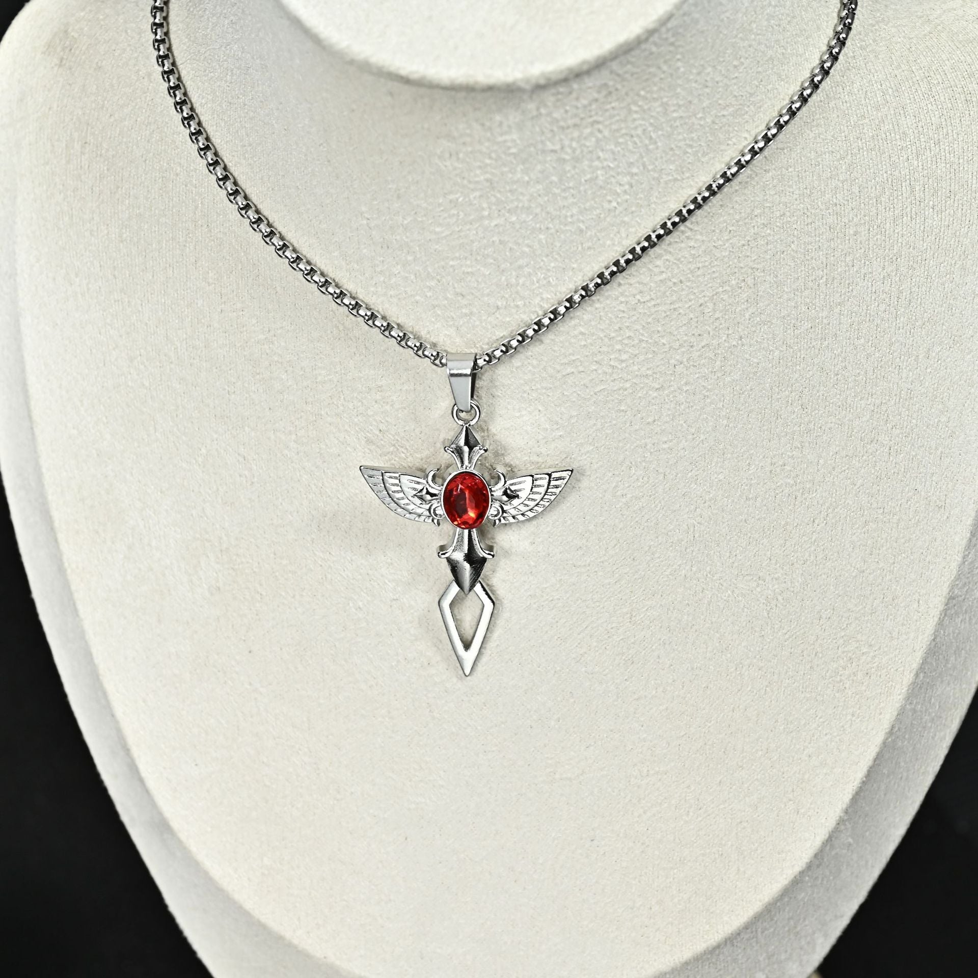 Wholesale Retro Vintage Cross Pendant Necklace For Men Stainless Steel Long Chain Chic Fashion Jewelry Accessory Gift