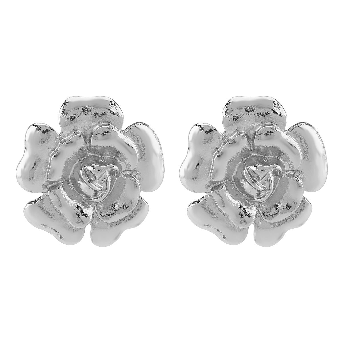 Wholesale Retro  Alloy Three-dimensional Flower Pendant Exaggerated  Necklace Earrings