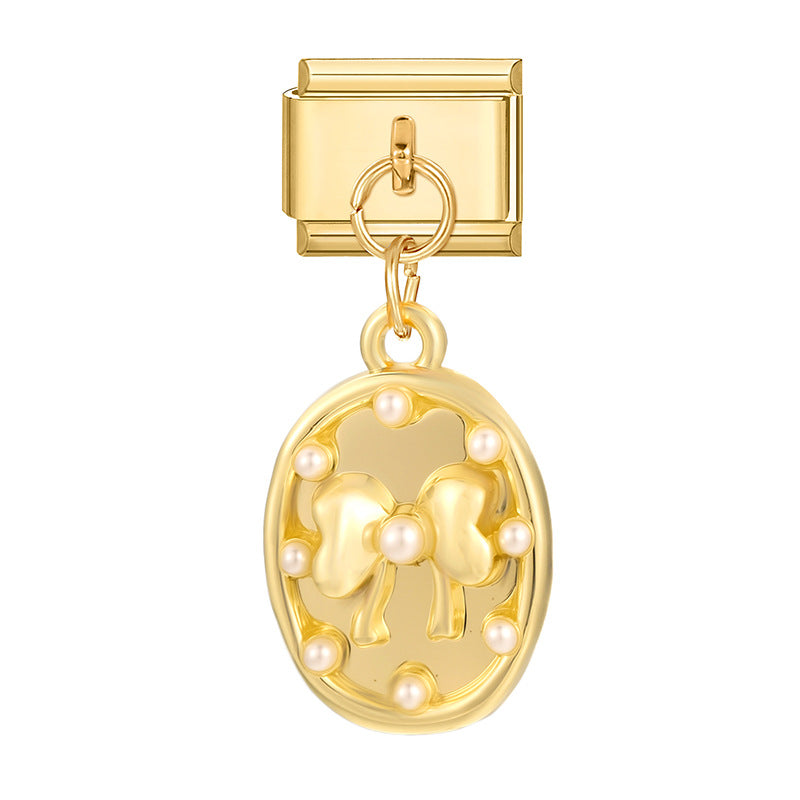 Wholesale Italian Charm Bracelet 9mm DIY Splicing Heart Pendant Stainless Steel Composable Bracelet