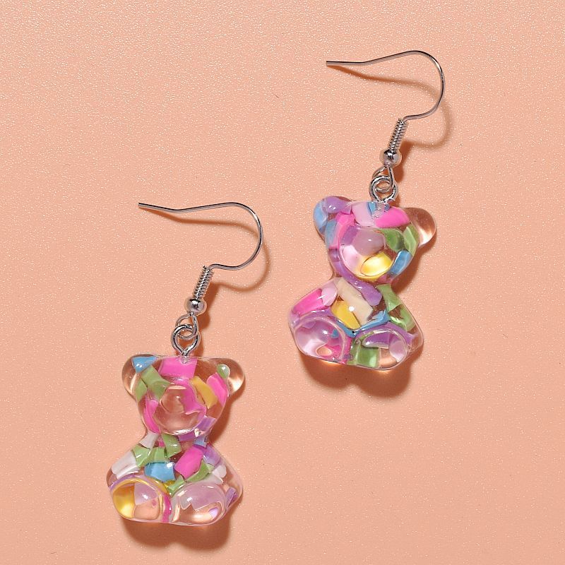 Wholesale Colorful Candy Acrylic Bear Earrings ACC-ES-Xunt002