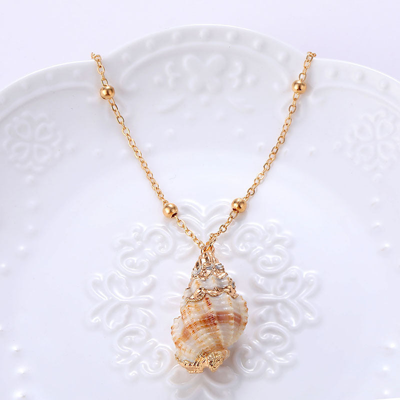 Wholesale Conch Bead Necklace Natural Shell  Beach Natural Necklace
