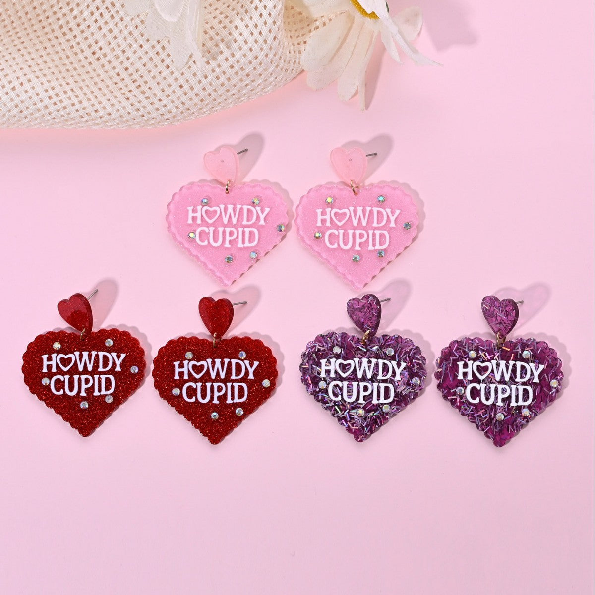 Wholesale Acrylic Heart Earrings