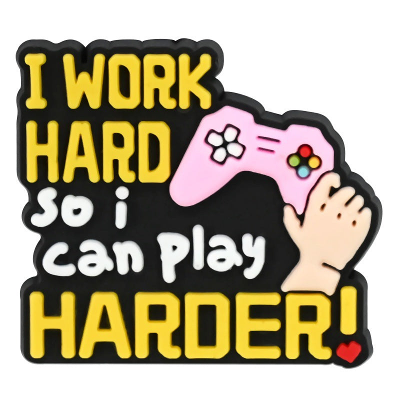 Wholesale  Random 100pcs phrase seriesPVC Soft Rubber Shoe Buckle Decoration