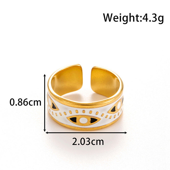 Wholesale Titanium Steel Oil Dropping Wave Adjustable Opening Ring