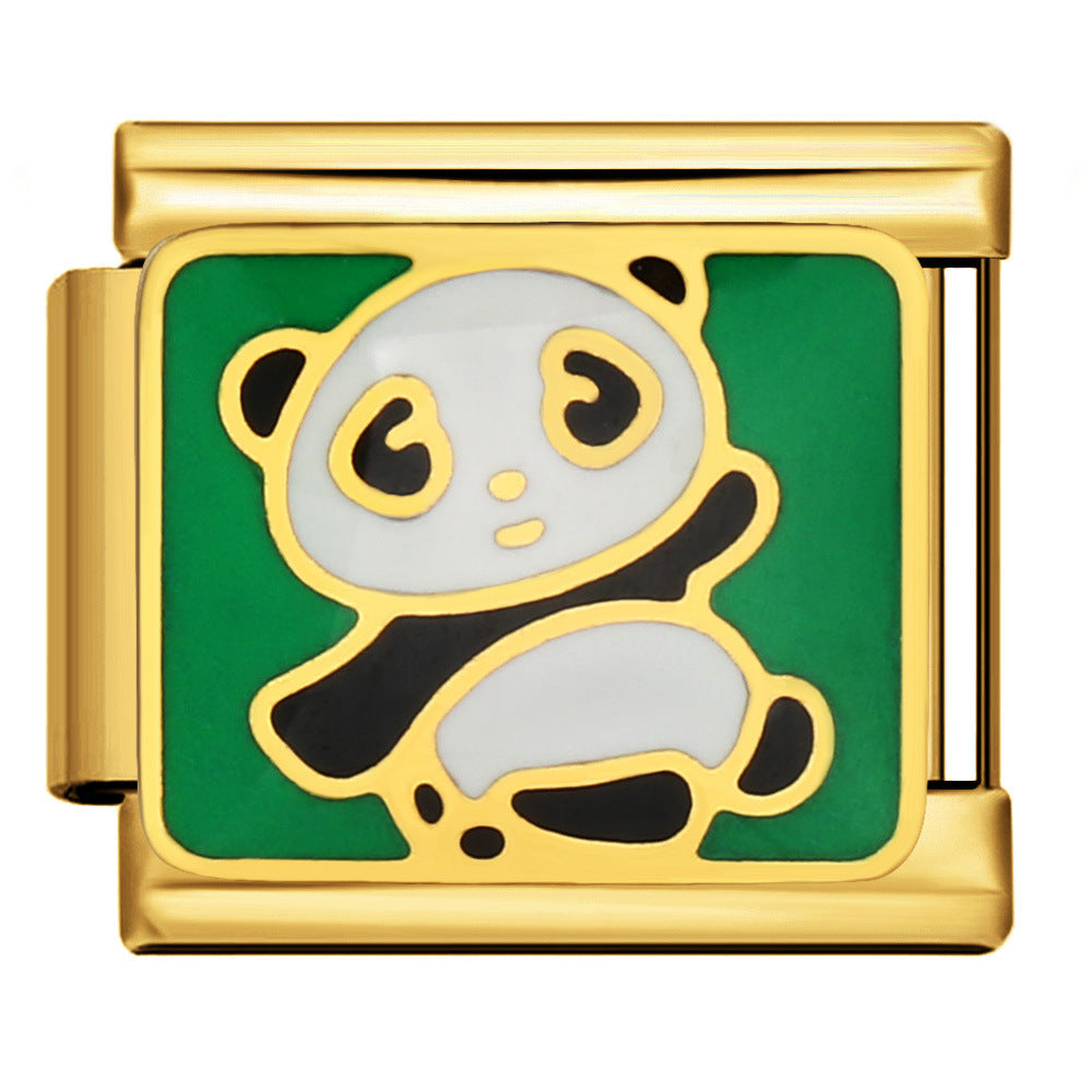 Wholesale  Italian module welding oil dripping titanium steel  DIY Bracelet