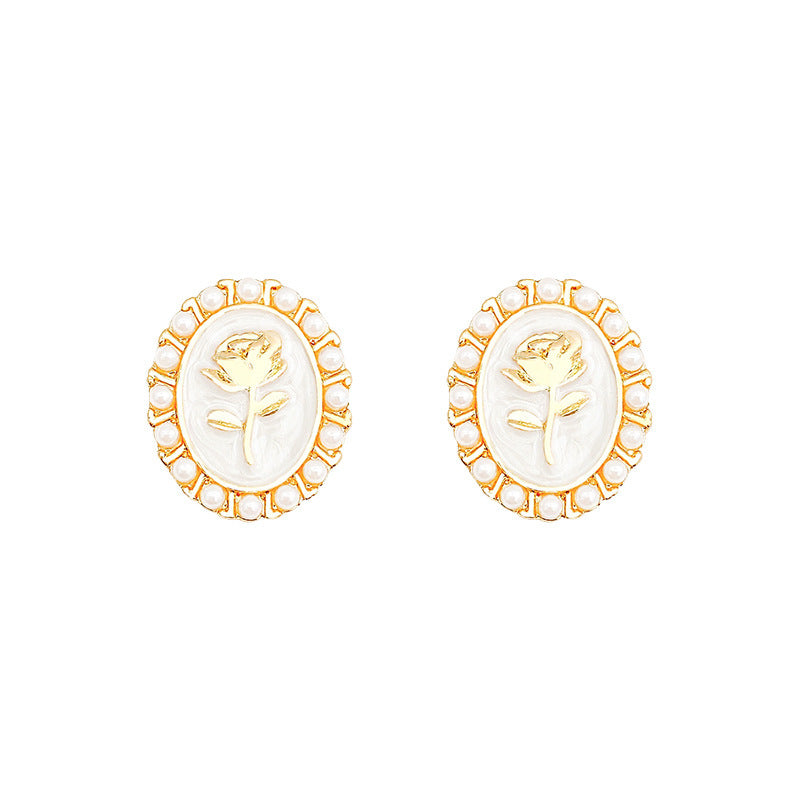 Wholesale 925 Silver Needle Vintage Pearl Earrings ACC-ES-Hank007