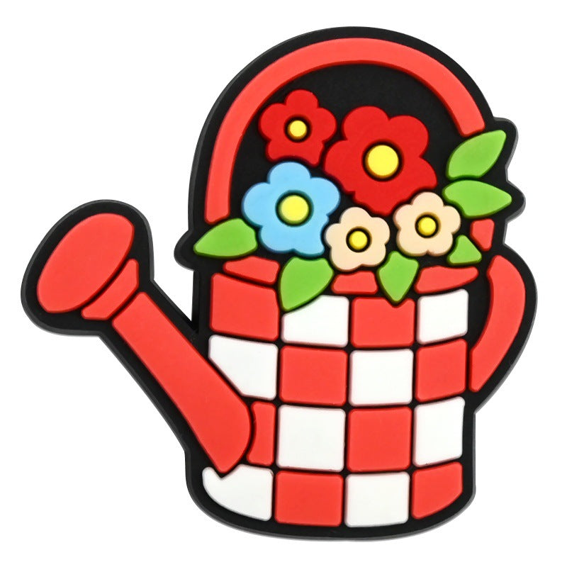 Wholesale Random 100pcs  Spring Picnic Series  PVC Soft Rubber Shoe Buckle Decoration