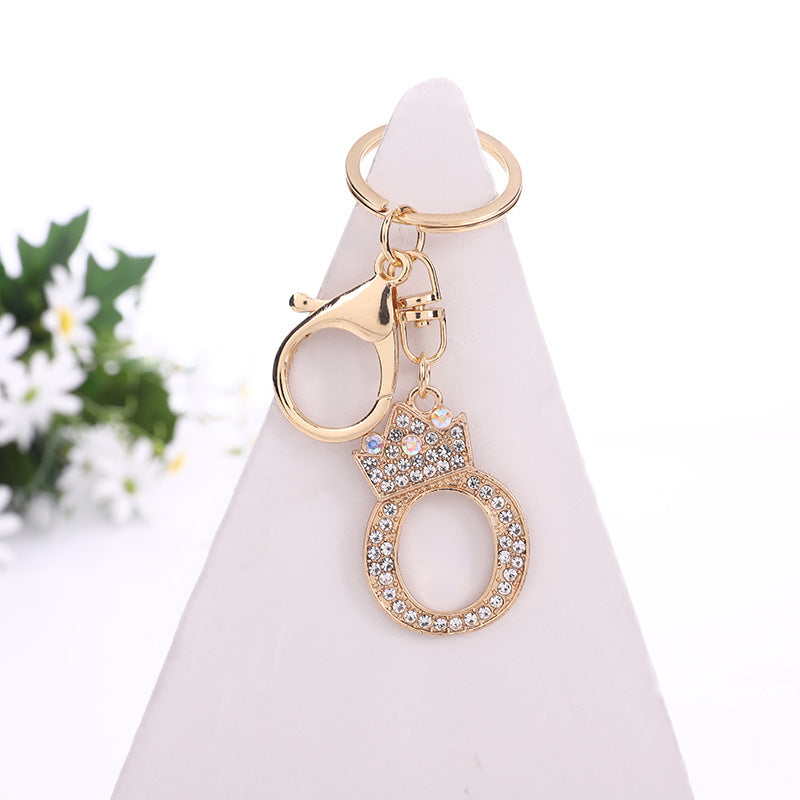 Wholesale Zinc Alloy Rhinestone Letter Keychain ACC-KC-YuanFei003