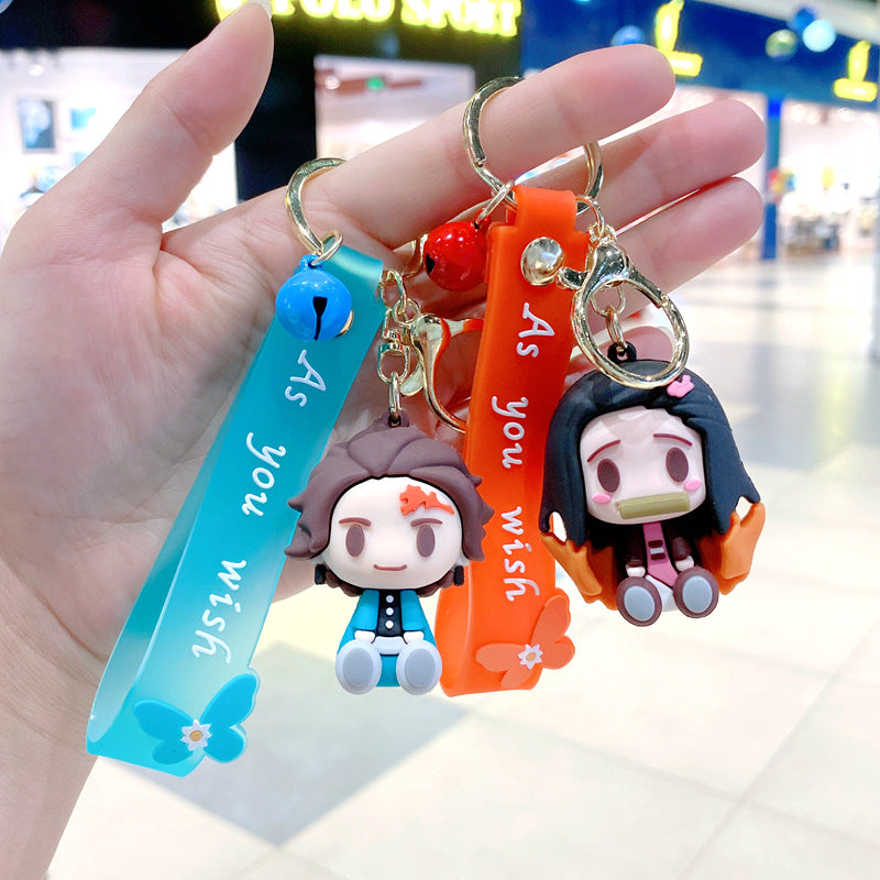 Wholesale Cartoon Anime PVC Soft Keychains Silicone Creative Keychain ACC-KC-XinShu012