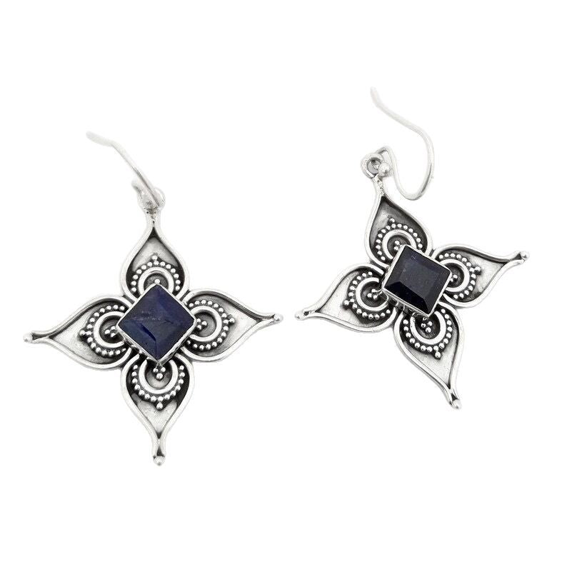 Wholesale Creative geometric sapphire diamond earrings