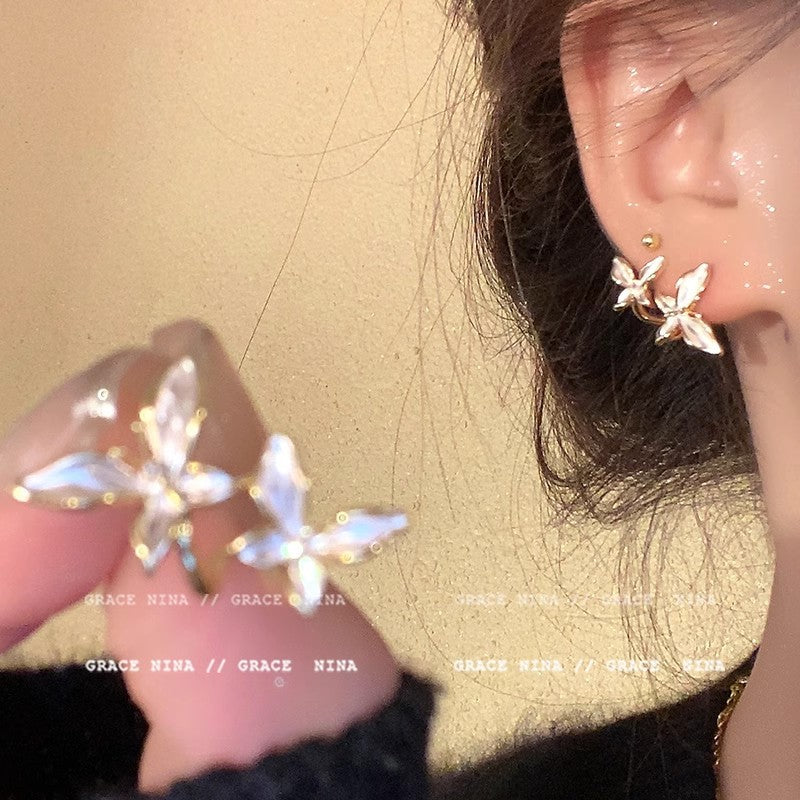 Wholesale Butterfly Earrings 925 Silver Pin Elegant Ear Jewelry
