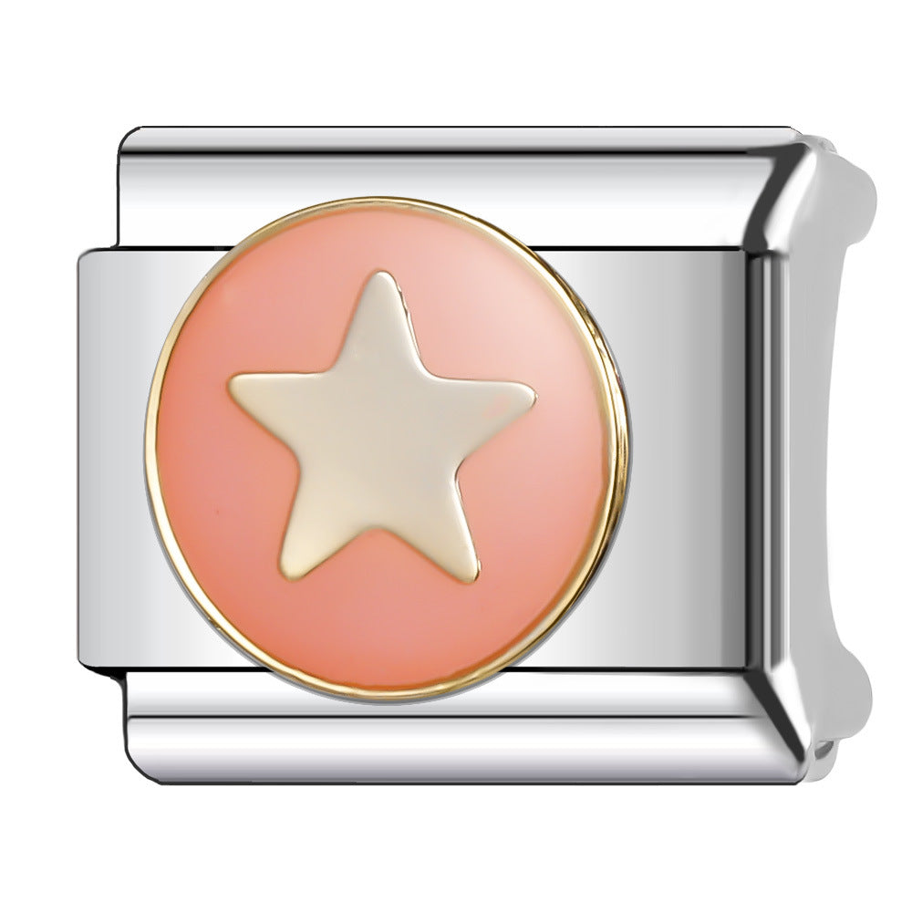 Wholesale Italian Charm Bracelet 9mm DIY Splicing Star Moon Planet Stainless Steel Composable Bracelet