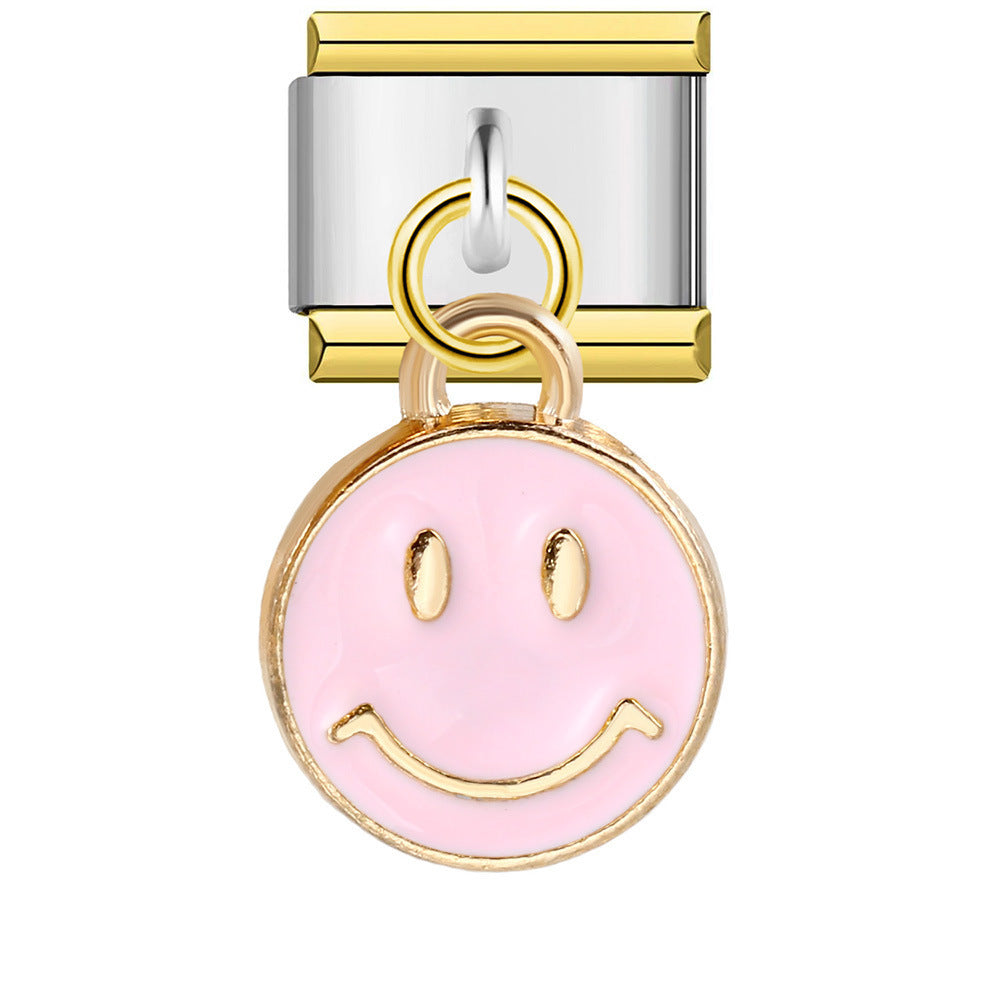 Pulsera de encanto italiano de 5 piezas al por mayor 9 mm Diy empalmante lindo creativo colgante de acero inoxidable componible brazalete