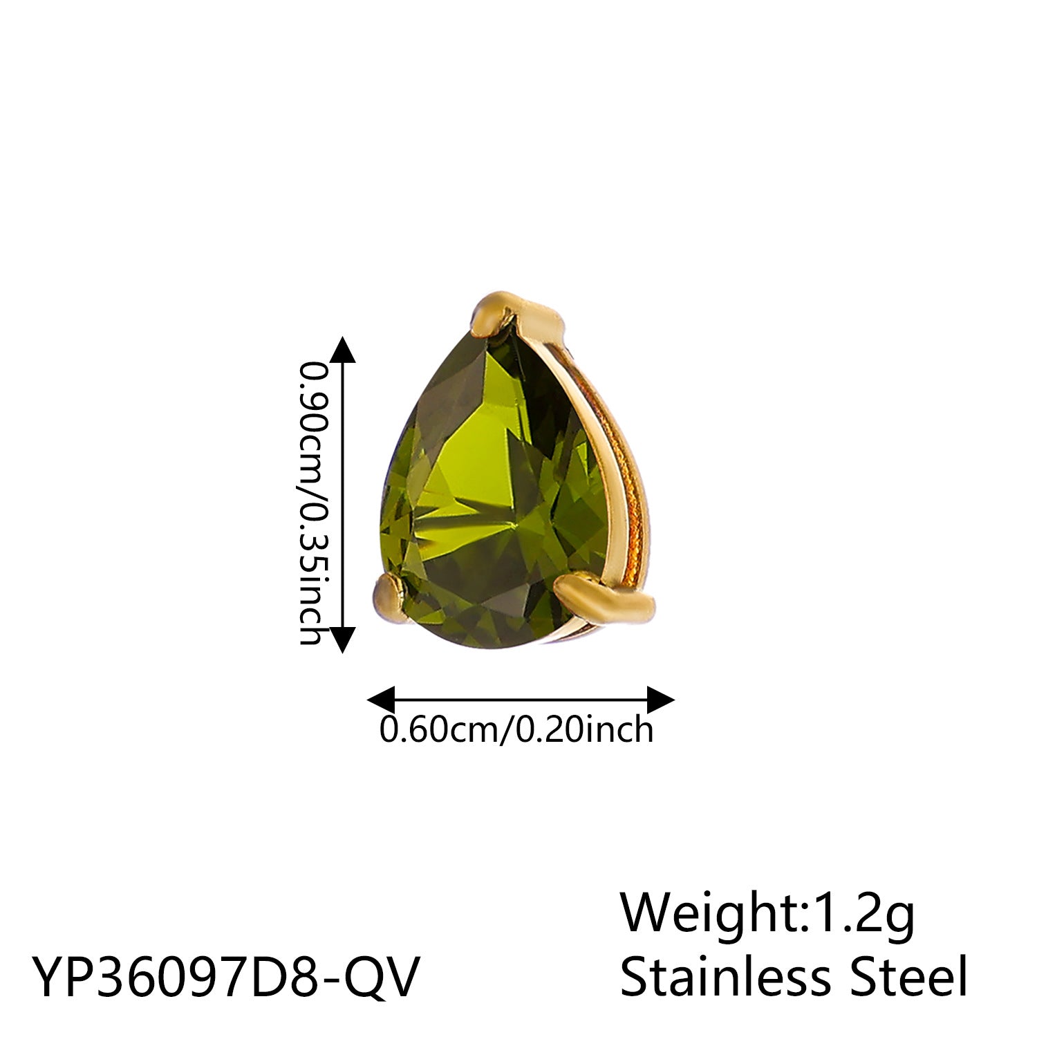 Wholesale December colorful zircon small water droplet DIY pendant