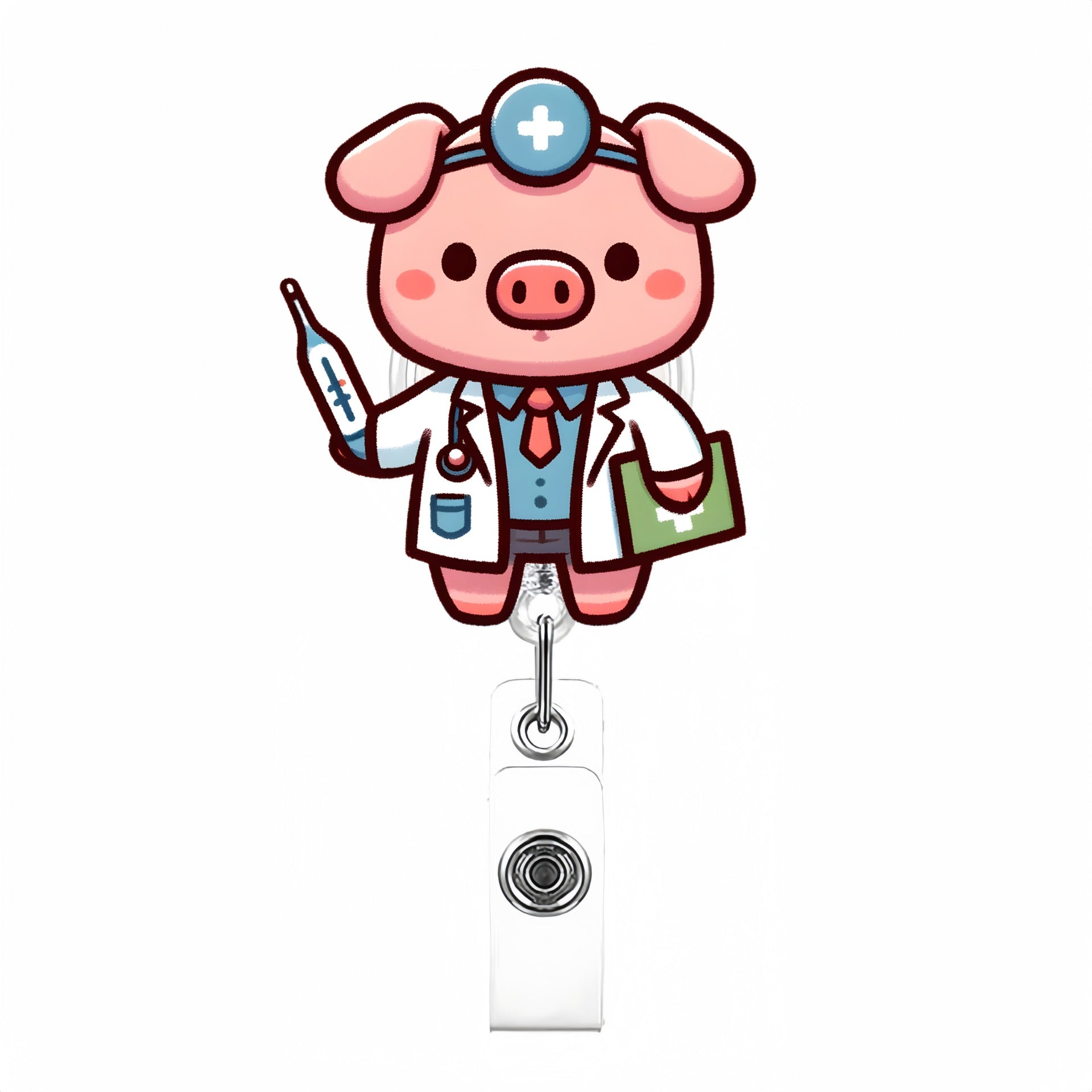 Wholesale Cute Cartoon Acrylic Retractable Clip Badge Keychain