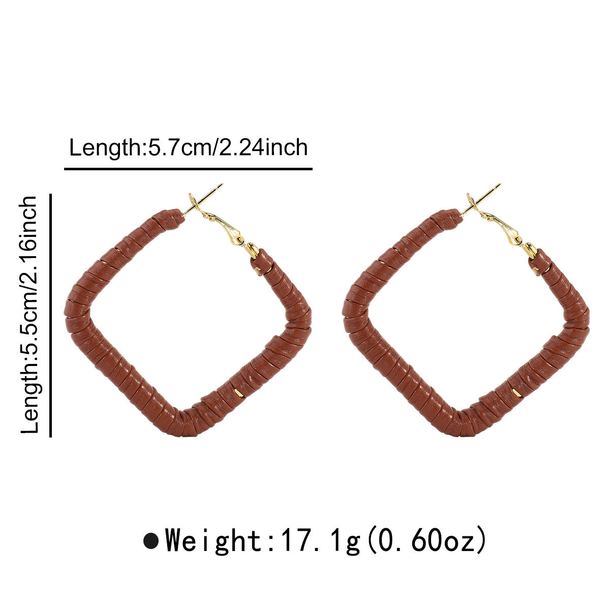 Wholesale retro leather geometric earrings versatile internet celebrity earrings