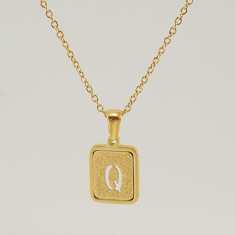 Wholesale 18K stainless steel hollow 26 English letter necklace