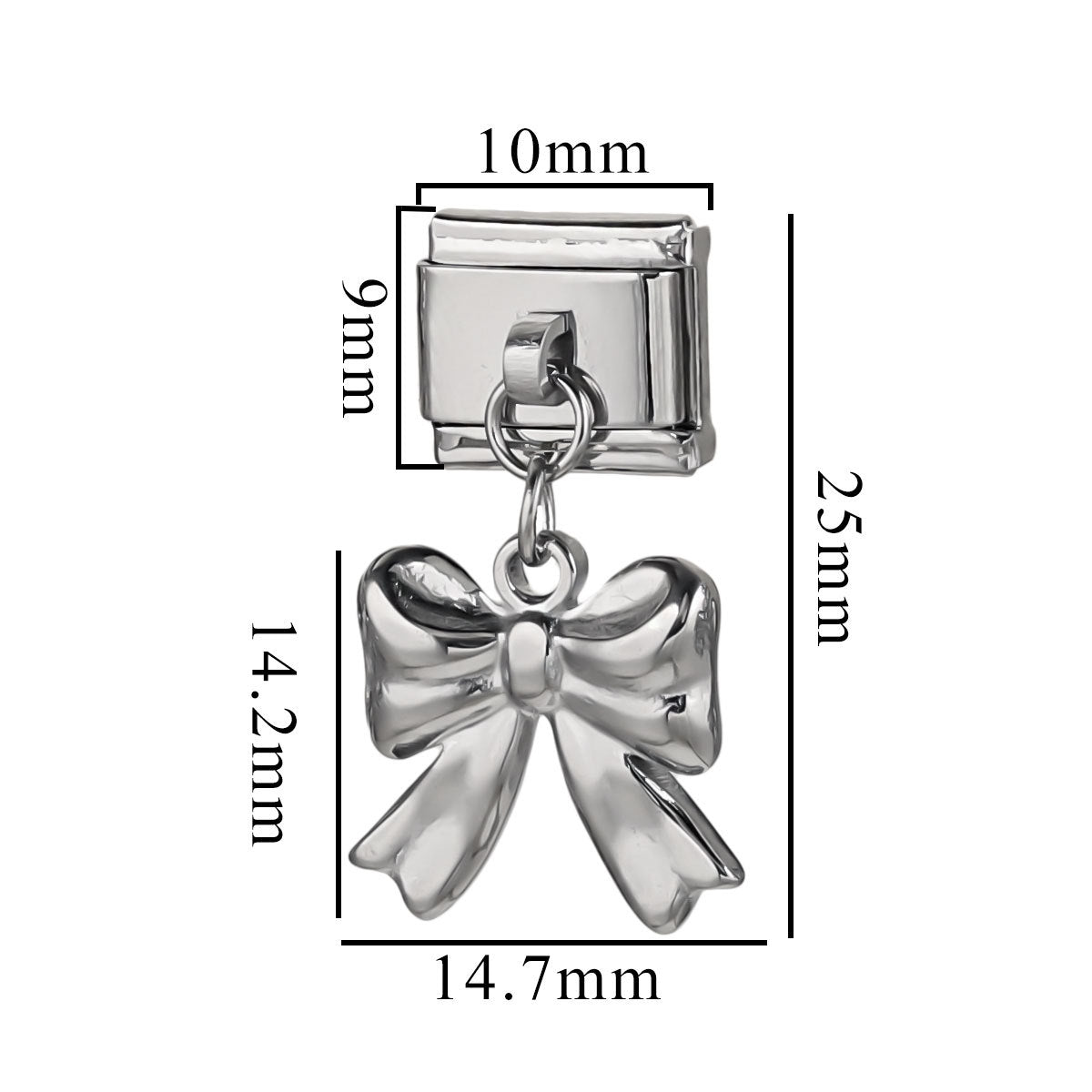Wholesale Italian Charm Bracelet 9mm DIY Splicing Bow Stainless Steel Composable Bracelet