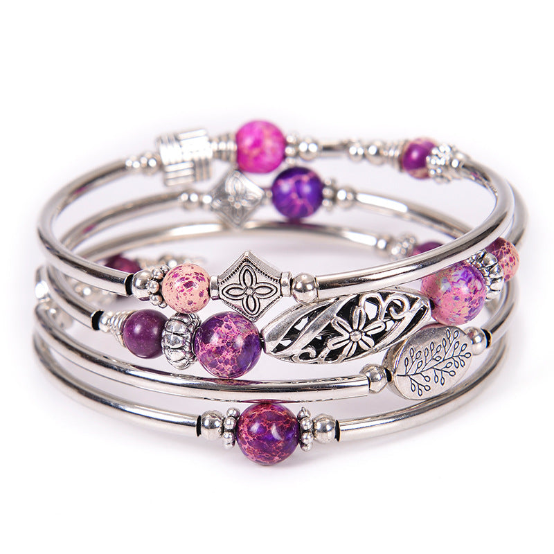 Wholesale Natural Turquoise Wrap Bracelet ACC-BT-Duoy005