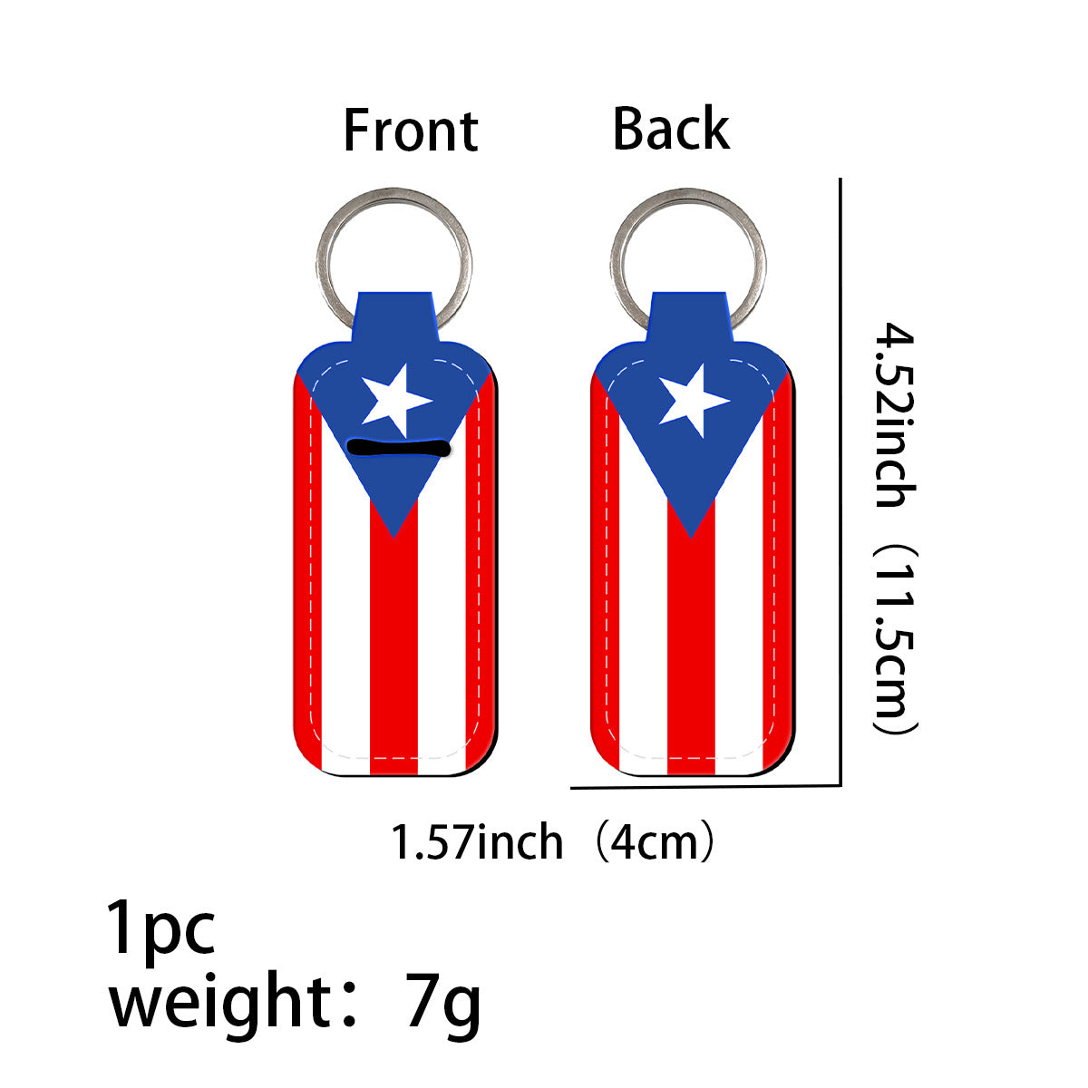 Wholesale 6pcs Flag Pattern Neoprene Lipstick  Keychains