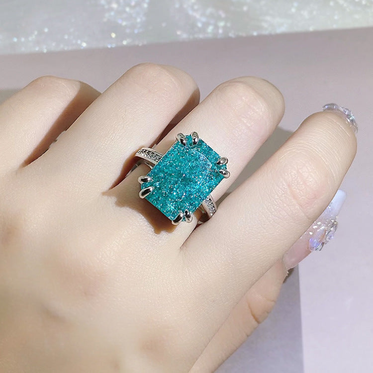 Wholesale  Ice Flower Gem Ring Fashion Cubic Zirconia Stone Ring
