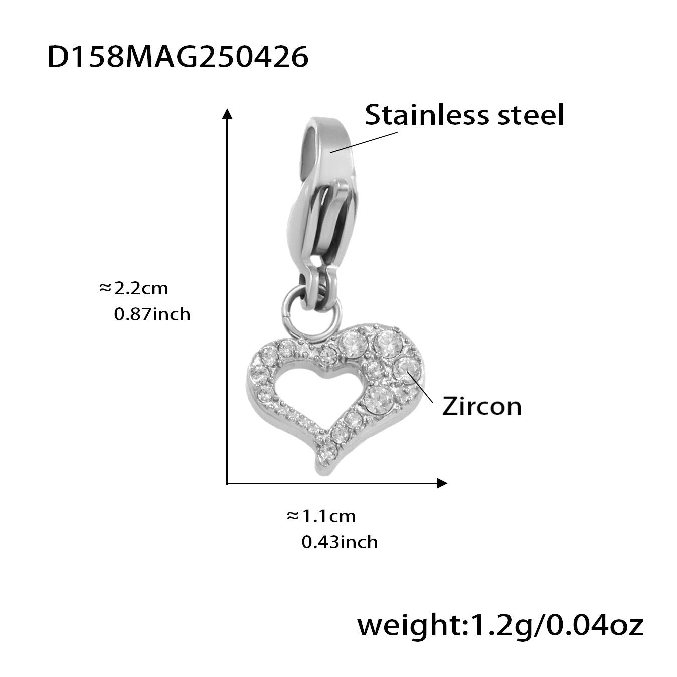 Wholesale Stainless Steel  Love Zircon DIY Multi-accessory Bracelet