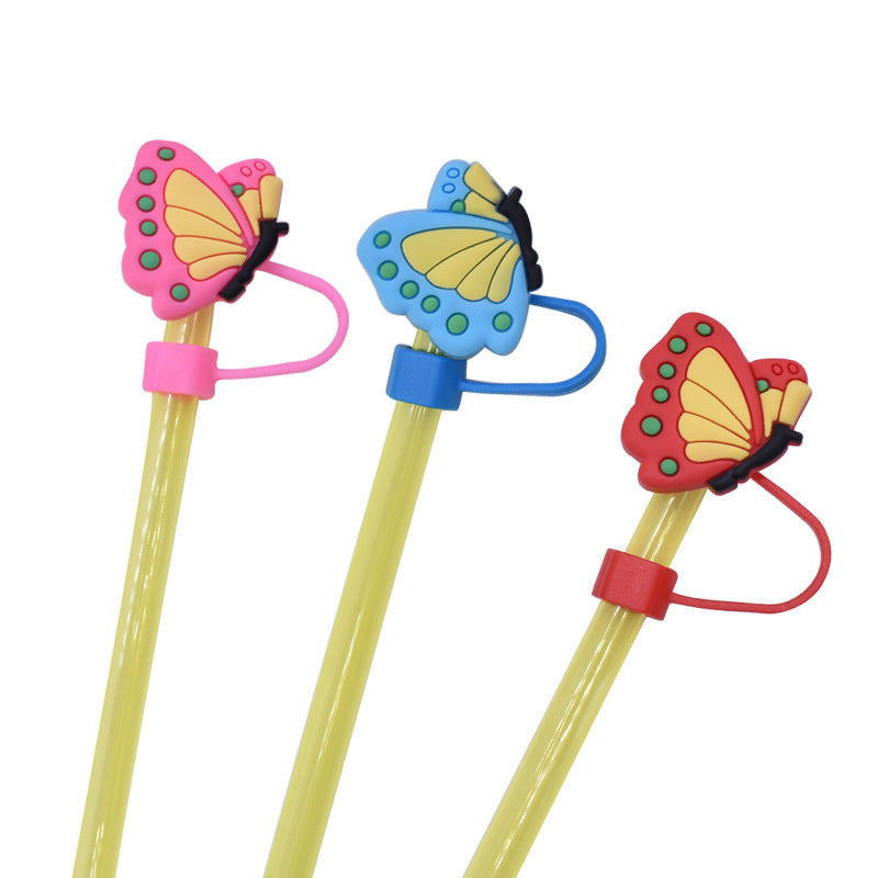 Wholesale Random 100pcs Animal Pet Cat Straw Cover 10MM Straw Tube Cap