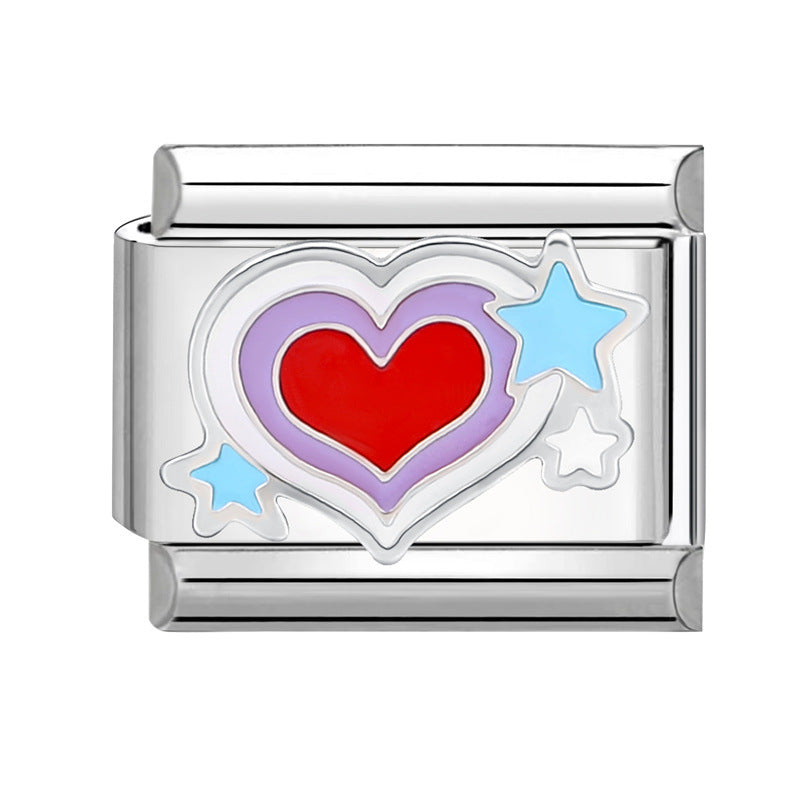 Wholesale Italian Charm Bracelet 9mm DIY Splicing Creative Pattern Stainless Steel Composable Bracelet