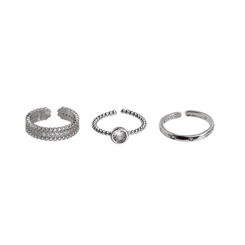 Wholesale Chic Open Ring with Zircon Alloy Jewelry Accessory for Everyday Wear